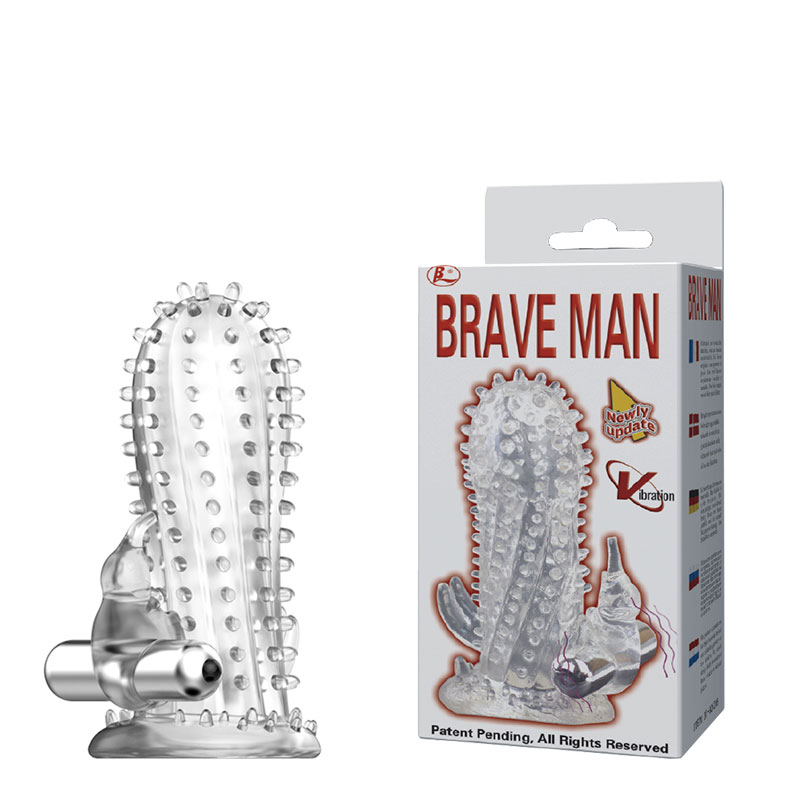 Capa Peniana Texturizada Com Estimulador Clitoriano Vibratório Brave Man Bi 026205 3r Import 8401